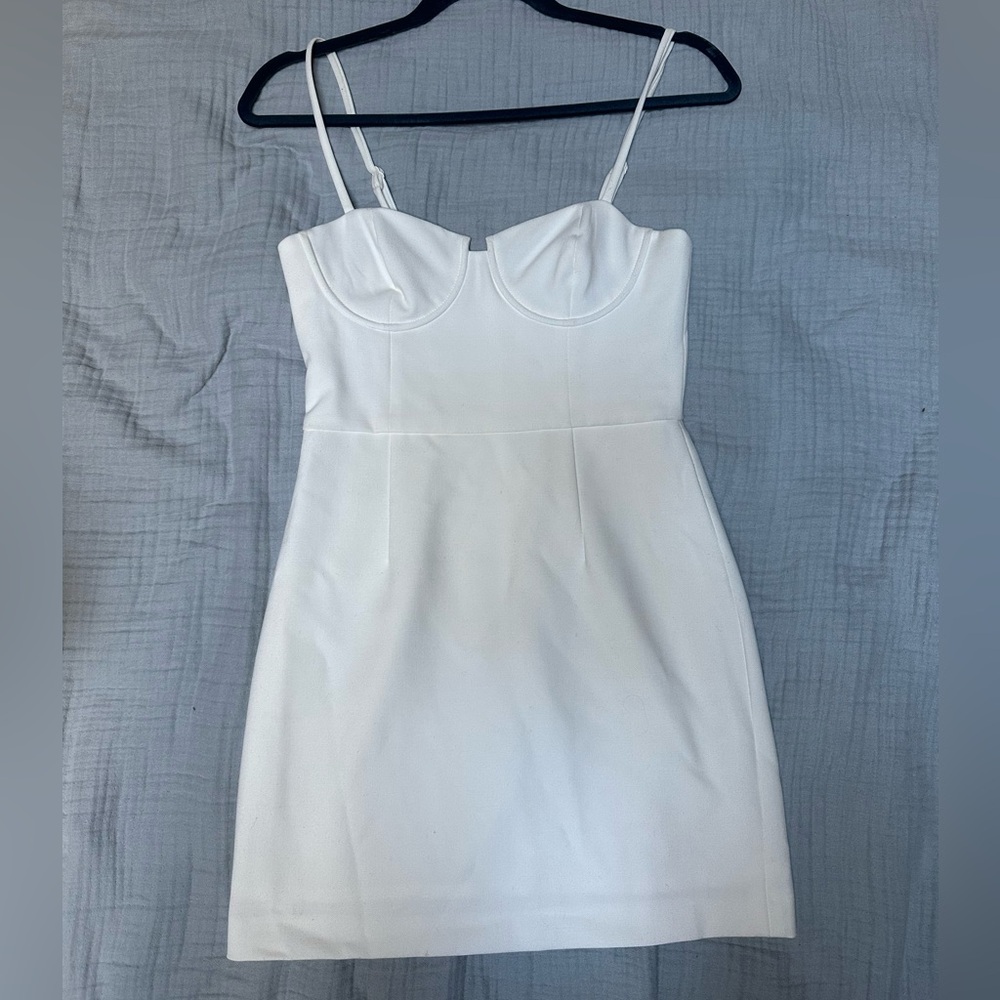 French connection white bustier mini dress